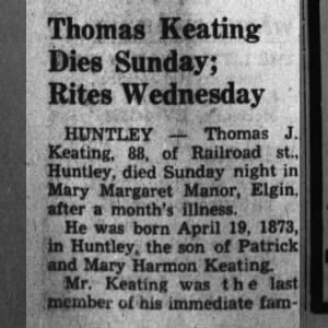 Obituary for Thomas J. Keating