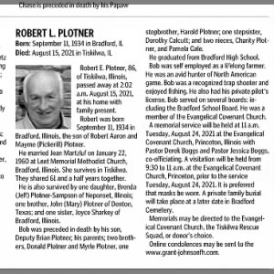 Obituary for Robert E. Plotner